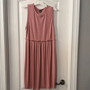 SHEIN Sleeveless Ribbed Midi Dress in Dusty Pink